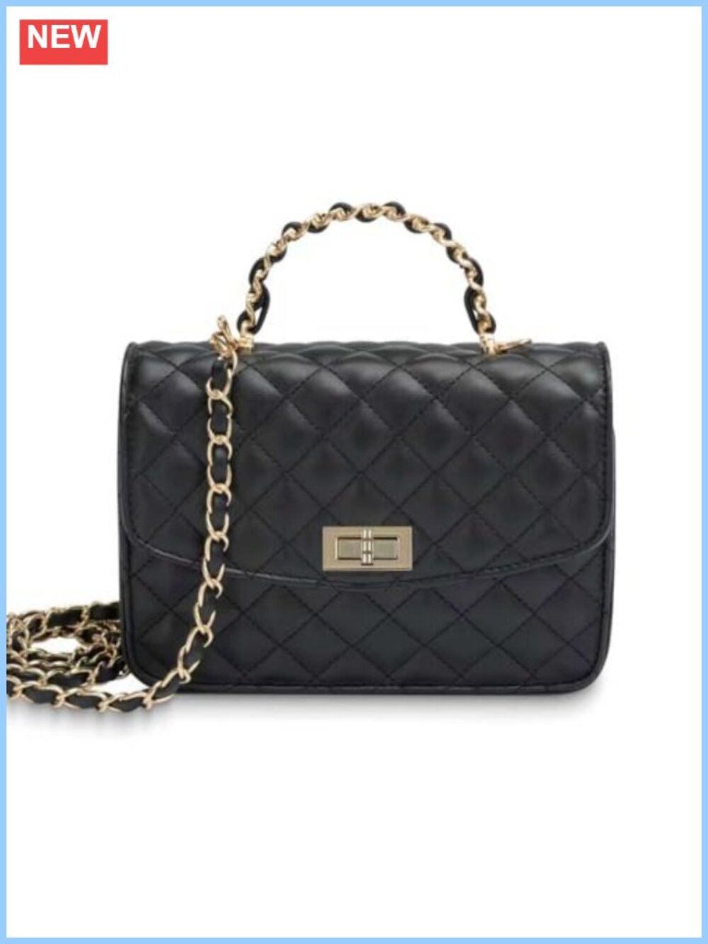 Quilted Vegan Leather Crossbody Bag Clutch Purse